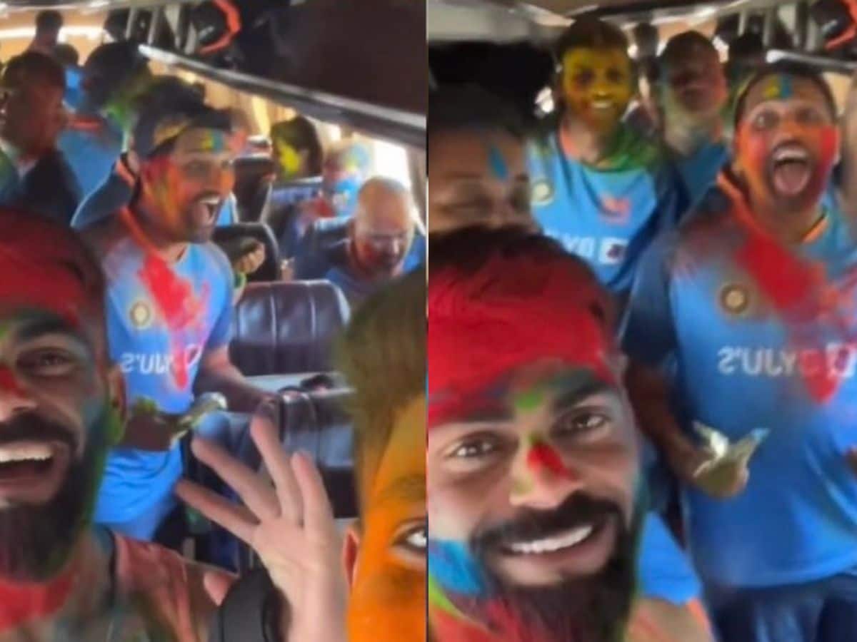 Virat Kohli, Rohit Sharma's Epic Holi Dance Moves Along With Team India Steals Show | Watch Viral Video